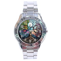 Tree Colourful Stainless Steel Analogue Watch