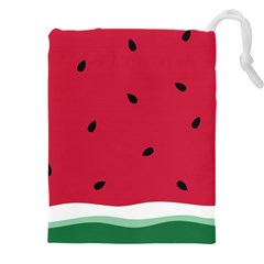 Minimalist Summer Watermelon Wallpaper Drawstring Pouch (5xl) by Pakjumat