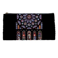 Chartres Cathedral Notre Dame De Paris Stained Glass Pencil Case by Maspions