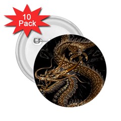 Fantasy Dragon Pentagram 2 25  Buttons (10 Pack)  by Maspions