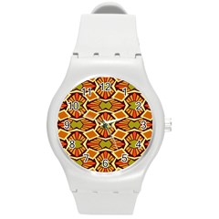 Geometry Shape Retro Trendy Symbol Round Plastic Sport Watch (m) by Hannah976