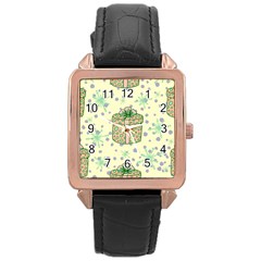 Purple Gifts On A Holy Night   Rose Gold Leather Watch 