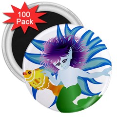 Mermaid Fantasy Undersea Merman 3  Magnets (100 Pack)