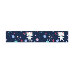 Cute Astronaut Cat With Star Galaxy Elements Seamless Pattern Premium Plush Fleece Scarf (mini)