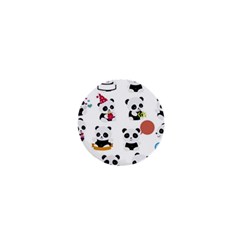 Playing Pandas Cartoons 1  Mini Magnets