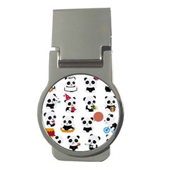 Playing Pandas Cartoons Money Clips (round) 