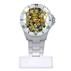 Cowboy Skeleton With Gun Illustration Plastic Nurses Watch