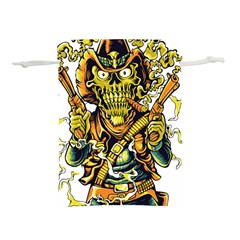 Cowboy Skeleton With Gun Illustration Lightweight Drawstring Pouch (m)