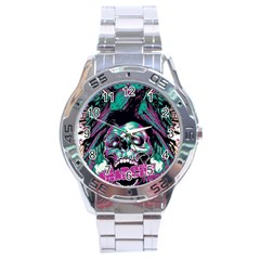 Anarchy Skull And Birds Stainless Steel Analogue Watch by Sarkoni