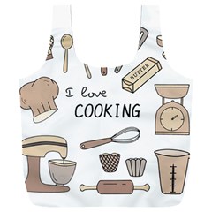 I Love Cooking Baking Utensils Knife Full Print Recycle Bag (xxl) by Apen