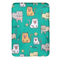 Seamless Pattern Cute Cat Cartoon With Hand Drawn Style Rectangular Glass Fridge Magnet (4 Pack) by Grandong
