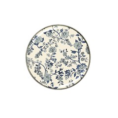 Blue Vintage Background, Blue Roses Patterns, Retro Hat Clip Ball Marker (4 Pack)