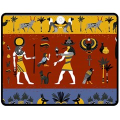 Ancient Egyptian Religion Seamless Pattern Fleece Blanket (medium) by Hannah976
