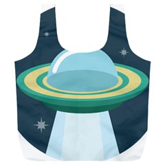 Illustration Ufo Alien  Unidentified Flying Object Full Print Recycle Bag (xxl)