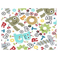 Seamless Pattern Vector With Funny Robots Cartoon Premium Plush Fleece Blanket (extra Small) by Hannah976