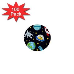 Space Seamless Pattern Illustration 1  Mini Buttons (100 Pack) 