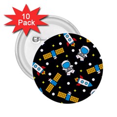 Seamless Adventure Space Vector Pattern Background 2 25  Buttons (10 Pack) 