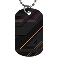 Gradient Geometric Shapes Dark Background Dog Tag (one Side)