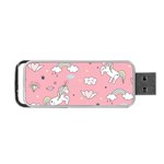 Cute Unicorn Seamless Pattern Portable USB Flash (Two Sides) Front