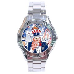 Independence Day United States Of America Stainless Steel Analogue Watch