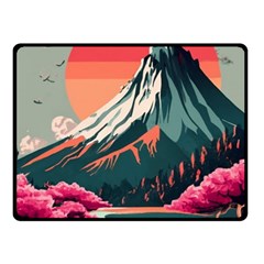 Mountain Landscape Sky Fuji Nature Two Sides Fleece Blanket (small) by Cendanart