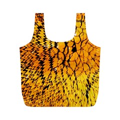 Yellow Chevron Zigzag Pattern Full Print Recycle Bag (m) by Ket1n9