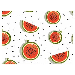 Seamless Background Pattern-with-watermelon Slices Premium Plush Fleece Blanket (extra Small) by Ket1n9