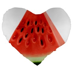 Seamless Background With Watermelon Slices Large 19  Premium Heart Shape Cushions by Ket1n9