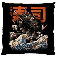 Sushi Dragon Japanese Large Premium Plush Fleece Cushion Case (one Side) by Bedest