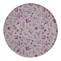 Abstract Design Background Pattern Round Glass Fridge Magnet (4 Pack)