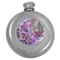Abstract Pebbles Round Hip Flask (5 Oz)