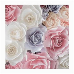 Pastel Rose Flower Blue Pink White Medium Glasses Cloth (2 Sides)