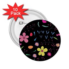 Beautiful Flower Plants Aesthetic Secret Garden 2 25  Buttons (10 Pack)  by Grandong