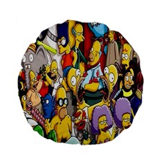 The Simpsons, Cartoon, Crazy, Dope Standard 15  Premium Flano Round Cushions