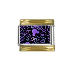 Multicolor Disney , Corazones, Mouse Gold Trim Italian Charm (9mm)