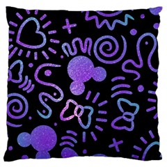 Multicolor Disney , Corazones, Mouse Large Premium Plush Fleece Cushion Case (one Side)