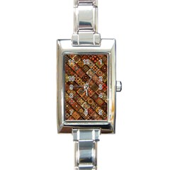 Pattern, Abstract, Texture, Mandala Rectangle Italian Charm Watch