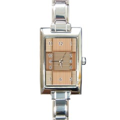 Wooden Wickerwork Textures, Square Patterns, Vector Rectangle Italian Charm Watch