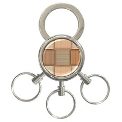 Wooden Wickerwork Textures, Square Patterns, Vector 3-ring Key Chain