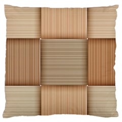 Wooden Wickerwork Textures, Square Patterns, Vector Large Premium Plush Fleece Cushion Case (one Side)