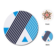 Blue Lines Background, Retro Backgrounds, Blue Playing Cards Single Design (round)
