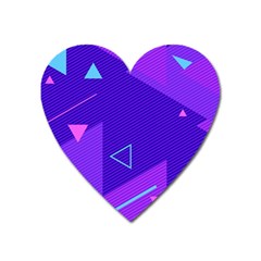 Purple Geometric Abstraction, Purple Neon Background Heart Magnet