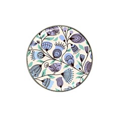 Retro Texture With Birds Hat Clip Ball Marker (4 Pack)