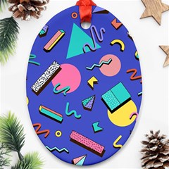 Geometric Shapes Material Design, Lollipop, Lines Oval Ornament (two Sides)