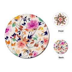 Abstract Floral Background Playing Cards Single Design (round)