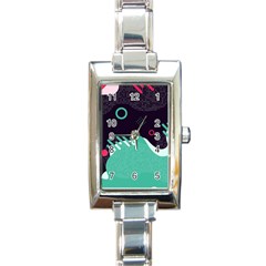 Colorful Background, Material Design, Geometric Shapes Rectangle Italian Charm Watch