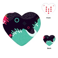 Colorful Background, Material Design, Geometric Shapes Playing Cards Single Design (heart)