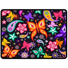 Floral Butterflies Two Sides Fleece Blanket (large)