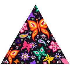 Floral Butterflies Wooden Puzzle Triangle