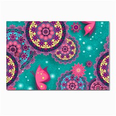 Floral Pattern, Abstract, Colorful, Flow Postcard 4 x 6  (pkg Of 10)